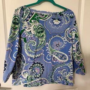 Talbots Perfect Tee size XL. Blue, green and purple.